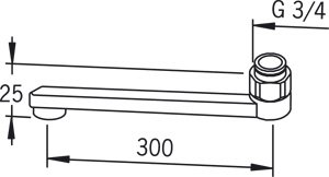 Sukiojamas snapas “D” maišytuvui ORAS 30 cm