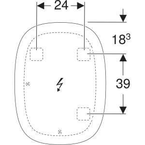Veidrodis Geberit Option Oval 60x80 cm. Su apšvietimu