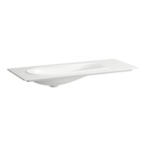 Praustuvas Laufen ILBAGNOALESSI 1200x500x15 mm, baldinis plonas, be angos maišytuvui, su Laufen Clean Coat (LCC) danga, su paslėpta persipylimo sistema, su keraminiu nuotako dangteliu