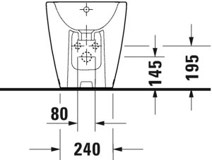 Pastatoma bidė Duravit D-Neo 370x650 mm