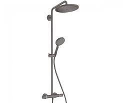 Termostatinė dušo sistema HANSGROHE Croma Select S 280, 1 srovės, spalva - šlifuoto juodo chromo (brushed black chrome)