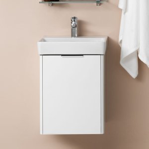 Spintelė praustuvui Laufen BASE 415x325x530 mm, 1 durelės (lankstai kairėje), praustuvui 815961, spalva- balta matinė