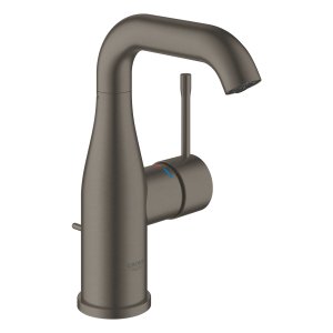 Praustuvo maišytuvas GROHE Essence New M dydis, su dugno vožtuvu, matinė grafito spalva (Brushed Hard Graphite)