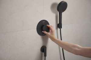 Dekoratyvinė dalis potinkiniam termostatiniam maišytuvui HANSGROHE Ecostat Comfort S, 1 funkcijos, spalva - juoda matinė