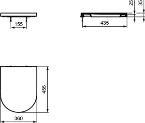 Unitazo dangtis Ideal Standard Blend Curve, su lėto užsidarymo funkcija