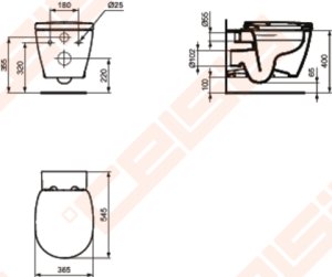Unitazo dangtis IDEAL STANDARD Connect su Soft close mechanizmu lėtam užsidarymui