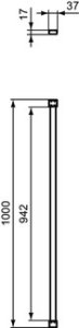 Laikiklis prie sienos dušo sienelei Ideal Standard Connect2, ilgis 100cm, juodas