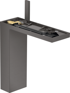 Praustuvo maišytuvas AXOR MyEdition 230 su paspaudžiamu (push-open) dugno vožtuvu,be apdailos, šlifuoto juodo chromo spalvos (Brushed Black Chrome)