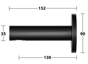 Vonios snapas IXMO 152mm juodas matinis