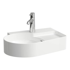 Praustuvas Laufen VAL 530x400x115 mm, su įgilinta lentynėle, 1 anga maišytuvui dešinėje