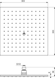 Dušo galva Ideal Standard Ideal Rain Square, 300x300mm, spalva -Sirver Storm