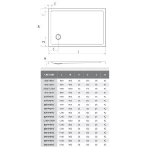 Dušo padėklas Roth FLAT STONE 900×900, antracitas
