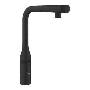 Plautuvės maišytuvas GROHE Essence SmartControl L su ištraukiama žarna, matinis juodas (Phantom Black)