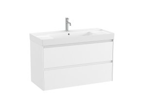 Spintelė su praustuvu Roca UNIK ONA 1000x460x645 mm, 2 stalčiai, spintelės spalva - balta matinė