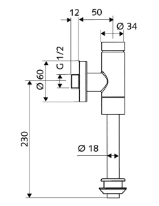 Išorinis pisuaro vandens nuleidimo mechanizmas Schell SCHELLOMAT Basic, DN 15 G 1/2