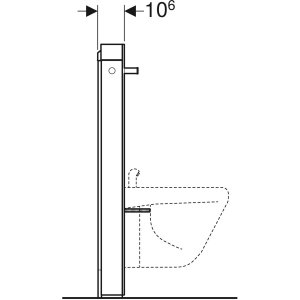 Pakabinamos bidė montavimo modulis Geberit Monolit 101 cm, priekinė apdaila iš juodo stiklo