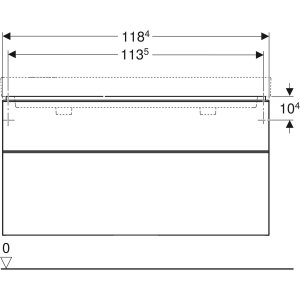Spintelė praustuvui Geberit Smyle Square 120x48 cm, dvigubam praustuvui, balta blizgi