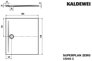 Padėklas dušo Superplan Zero 1544-1 110x100, easy clean danga