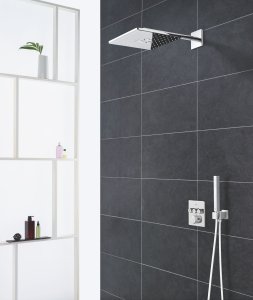 Termostatinė dušo sistema Grohe Grohtherm SmartControl Perfect su kvadratine galva