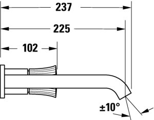 Potinkinis praustuvo maišytuvas Duravit White Tulip, 225 mm, potinkinė dalis į komplektą neįeina