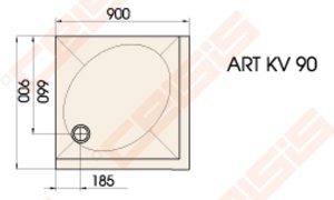 Dušo padėklas PAA ART 90x90 su panele ir kojelėmis, baltas