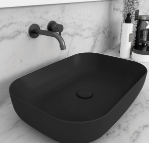 Praustuvas-dubuo Olympia Metamorfosi Quadro, matmenys: 450x450x140mm, juodas matinis