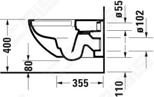 Unitazas pakabinamas Architec rimless be dangčio