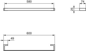 Rakšluosčių kabykla Ideal Standard Conca, 600mm, spalva chromas