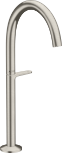 Pastatomo praustuvo maišytuvas AXOR One Select 260 su paspaudžiamu (push-open) dugno vožtuvu, nerūdijančio plieno spalvos (Stainless Steel Optic)