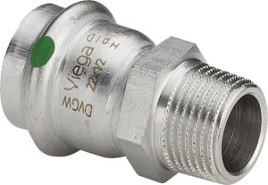 Sujungimas presuojamas / išoriniu sriegiu 15x1/2" (Inox)