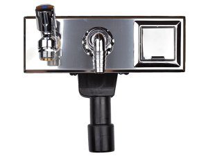 Sifonas skalbimo mašinos arba indaplovės prijungimui su 2 kombinuotais vandens tiekimo ventiliais R 1/2" , DN40/50 -280x100mm. Su elektros rozete.