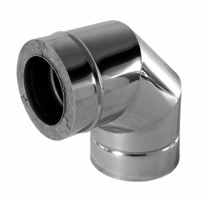 Dvisienė (izoliuota) nerūdijančio plieno 90° alkūnė JEREMIAS DW60 Dn450