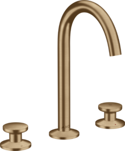 Praustuvo maišytuvas AXOR One Select 170, 3 dalių, su paspaudžiamu (push-open) dugno vožtuvu, šlifuotos bronzos spalvos (Brushed Bronze)