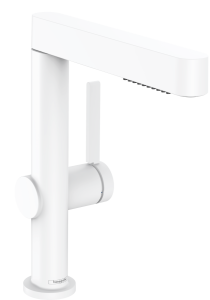 Praustuvo maišytuvas HANSGROHE Finoris 230, su ištraukiamu dušeliu, 2 srovės režimai, su "push-open" dugno vožtuvu, spalva - balta matinė (matt white)