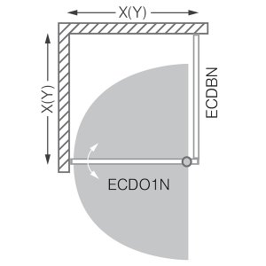 Šoninė dušo sienelė ROTH EXCLUSIVE LINE ECDBN/800 blizgaus chromo (Brilliant) spalvos profilis + skaidrus (Transparent) stiklas