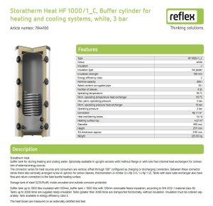 Akumuliacinė talpa  HF1000/1C su šilumokaičiu