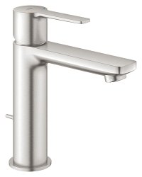 Praustuvo maišytuvas GROHE Lineare S dydžio, su dugno vožtuvu, nerūdijančio plieno spalvos 