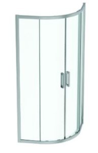 Kabina dušo Ideal Standard Connect2 Quadrant, matmenys: 90x90x195, Silver profiliai, skaidrus stiklas, Ideal Clean danga, 6mm stiklas