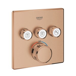 Dekoratyvinė dalis potinkinio dušo/vonios termostatinio maištytuvo Grohe GRT SmartControl 3 funkcijų matinė rausvo spalva  (Brushed warm sunset)  