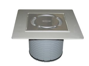 Uždedamas elementas su PVC rėmu DN110/185x185mm/ 115x115mm grotelės su sausu sifonu "Primus blue"