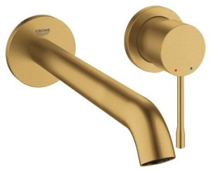Praustuvo maišytuvas iš sienos GROHE Essence 230 mm ilgio, matinės aukso spalvos (Brushed Cool Sunrise)