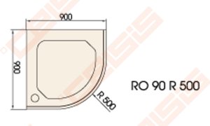 Dušo padėklas PAA CLASSIC 90x90 su panele ir kojelėmis, baltas (radius 500)