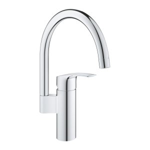 Plautuvės maišytuvas GROHE Eurosmart C aukšta svirtimi, chromo spalvos 