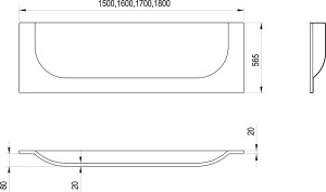 Priekinė vonios panelė Ravak ARC 160 cm (D)