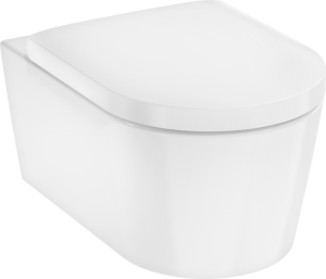 Pakabinamo WC unitazo Hansgrohe EluPura S su AquaFall Flush nuleidimu ir HygieneEffect danga ir dangčio su SoftClose+QuickRelease komplektas