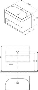 Spintelė praustuvui Ravak Lite 800x450 mm