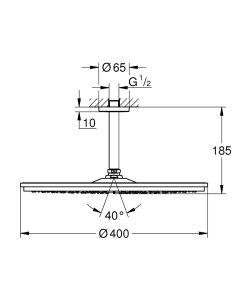 Dušo galva GROHE Cosmopolitan 400 su 142mm laikikliu, vienos srovės