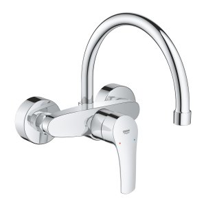Plautuvės maišytuvas Grohe Eurosmart C iš sienos, chromo spalvos