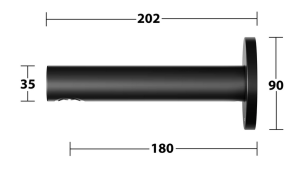 Vonios snapas Keuco IXMO, snapo ilgis 202mm, spalva - juoda matinė