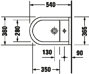 Pakabinama bidė Duravit Starck3, 360x540 mm
